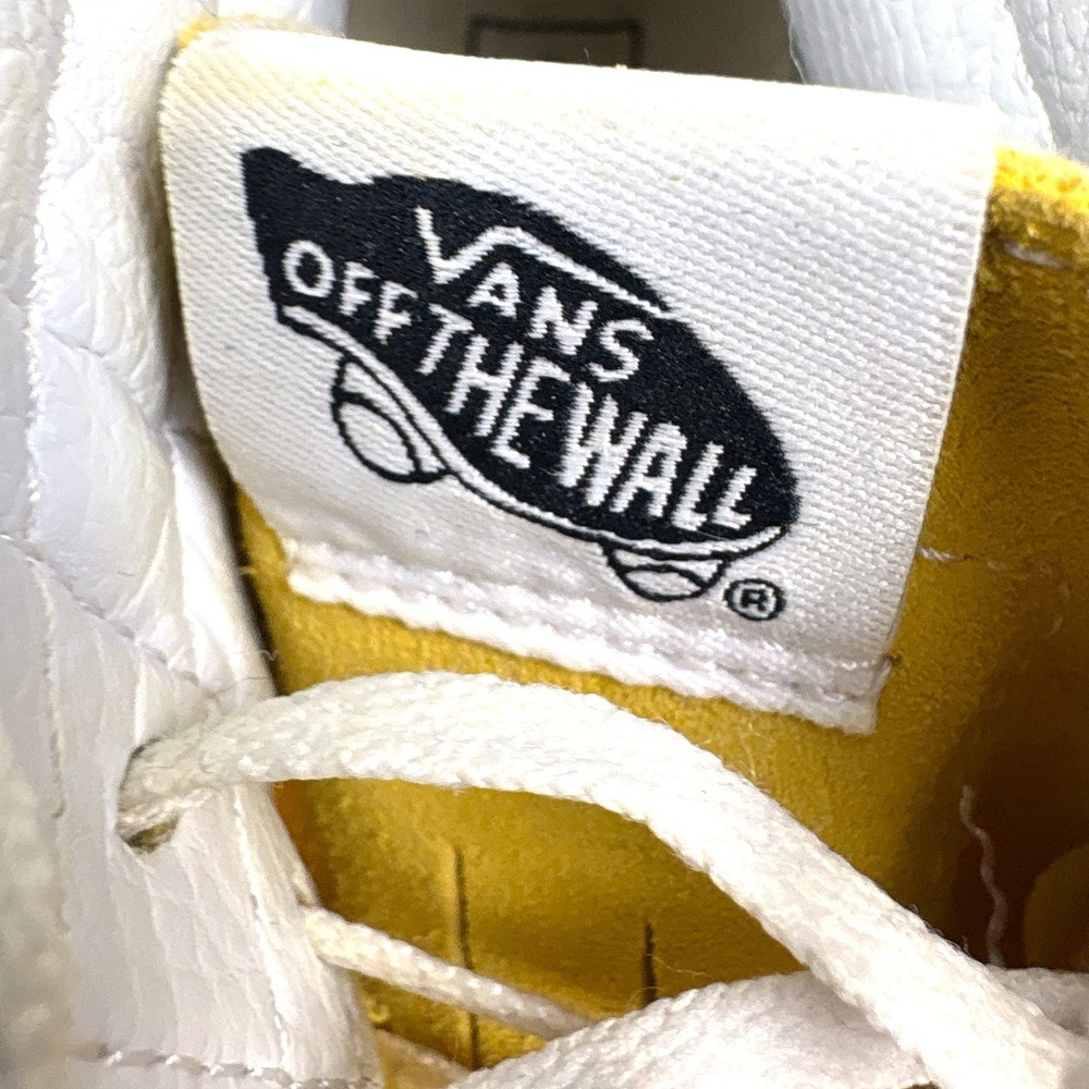 Vans Skate Hi Top Sneaker Shoes Kids Sz 5 Yellow Suede Canvas Lace Up Back Zip - Picture 14 of 16
